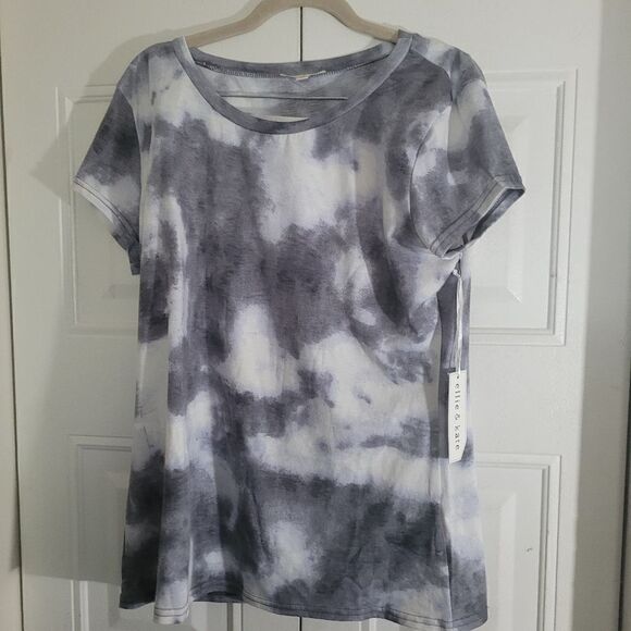 ELLIE and kate Gray/white Tye Dye Short Set size 1xlarge NWT short Top / pants - Picture 3 of 11